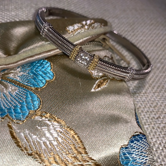 Judith Ripka Sterling 18k Diamond Cuff Bracelet - Picture 2 of 8